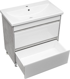 Stella Polare Тумба с раковиной Браво 80 слэйт / лакобель белое – фотография-5